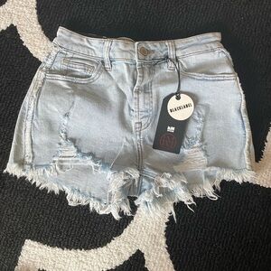 Black Label Blue Distressed Jean Shorts